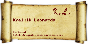 Kreinik Leonarda névjegykártya